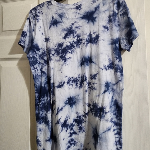 PINK Victoria's Secret Blue Tie-Dye Short Sleeve Tee L - Picture 2 of 5